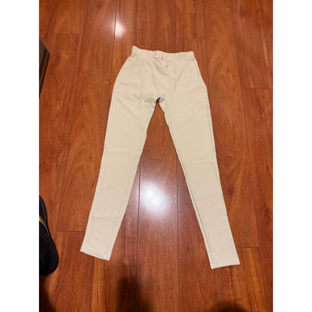 Women's Frankies Bikinis S Erin Thermal Leggings in Beige with Pink